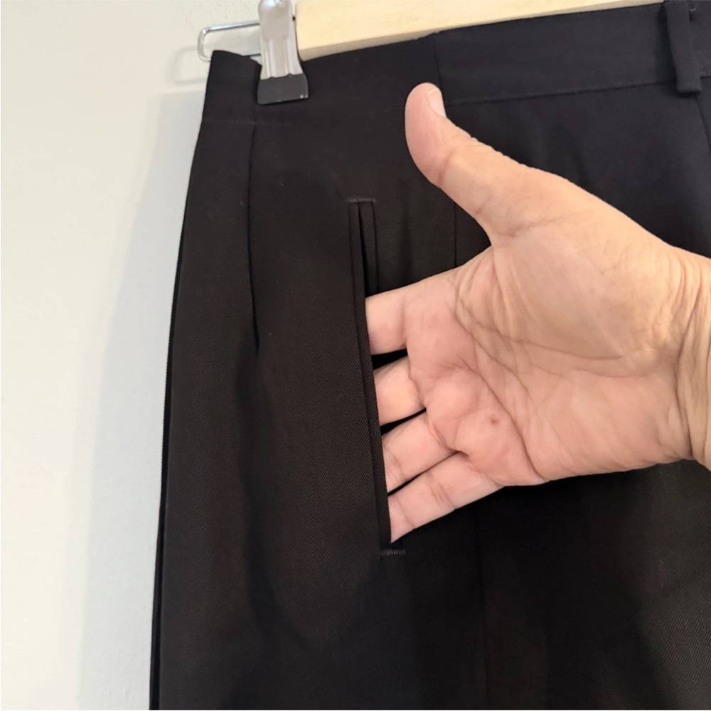 L.L Bean Wool 100% Size 10 /Medium Tall Black Pleated Women’s Pants - Picture 5 of 11